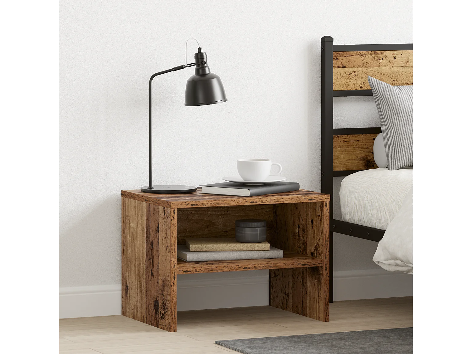 Cabinet de chevet Bois ancien 40 x 30 x 30 cm Bois d'ingénierie