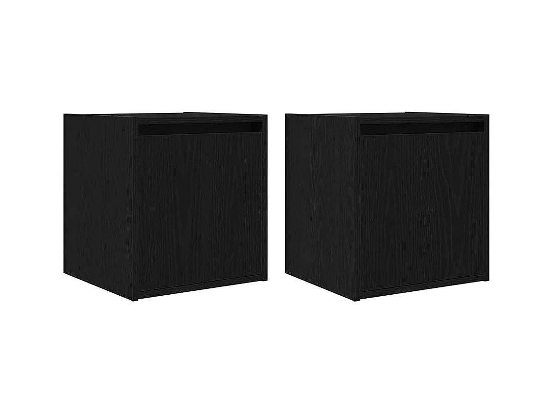 Tables de chevet murales 2 pcs noir 38x34x40 cm