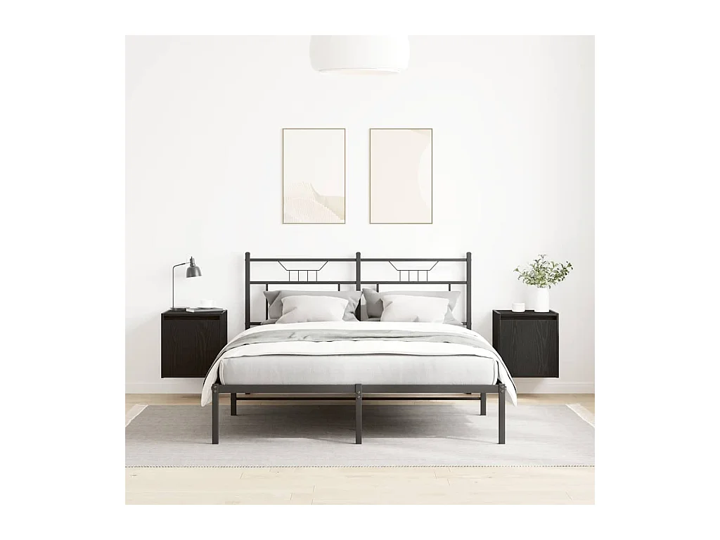 Tables de chevet murales 2 pcs noir 38x34x40 cm