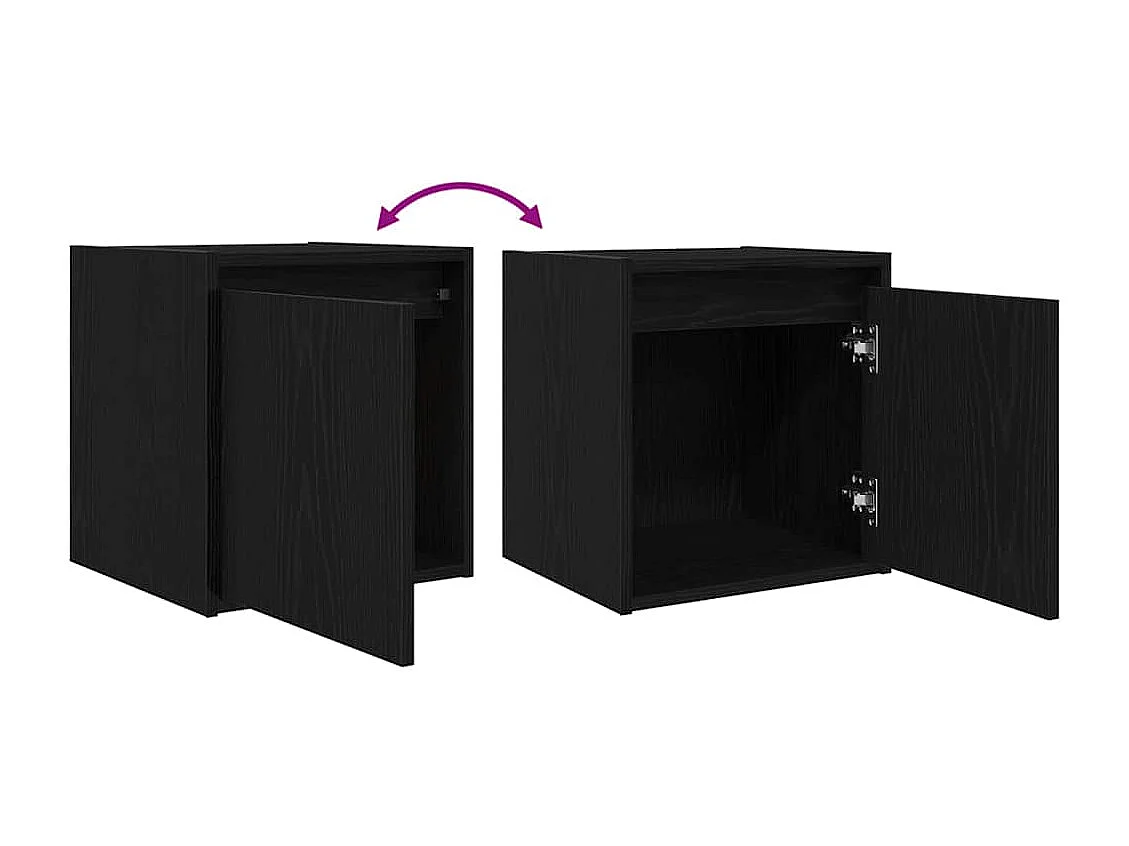 Tables de chevet murales 2 pcs noir 38x34x40 cm