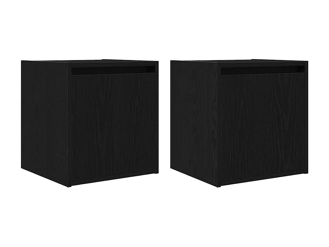 Tables de chevet murales 2 pcs noir 38x34x40 cm