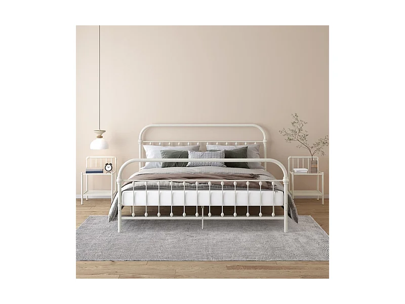 Nachtkastjes 2 stuks Wit en transparant Metaal en glas