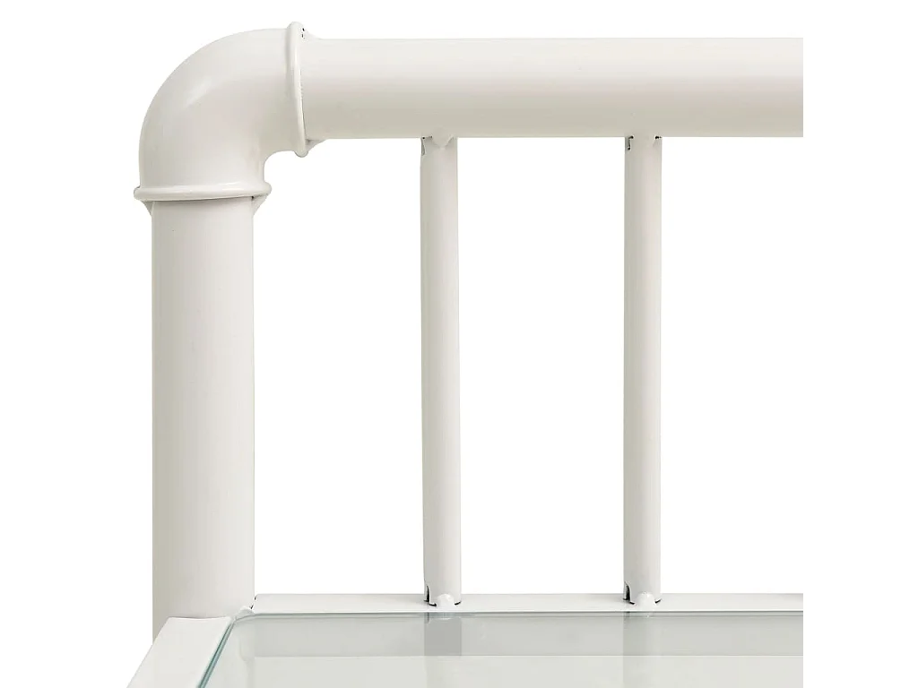 Tables de chevet 2 pcs Blanc et transparent Métal et verre