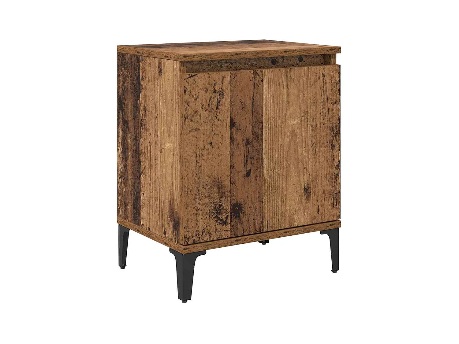 Table de nuit en vieux bois Vieux bois Bois massif, métal