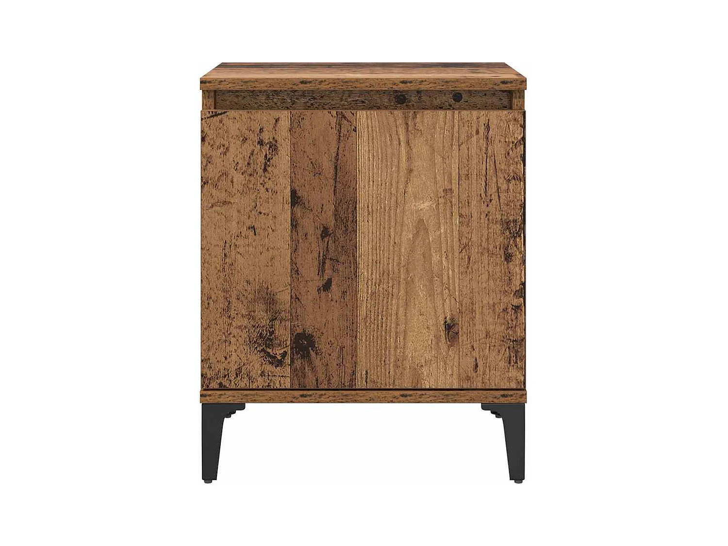 Table de nuit en vieux bois Vieux bois Bois massif, métal