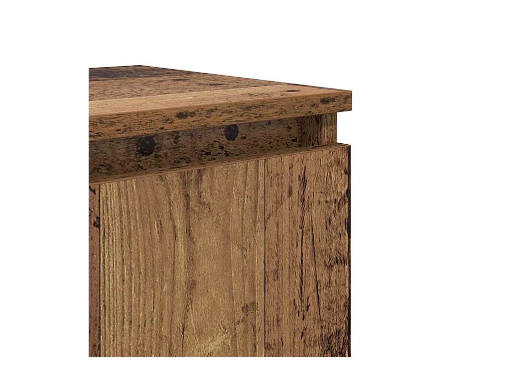 Table de nuit en vieux bois Vieux bois Bois massif, métal