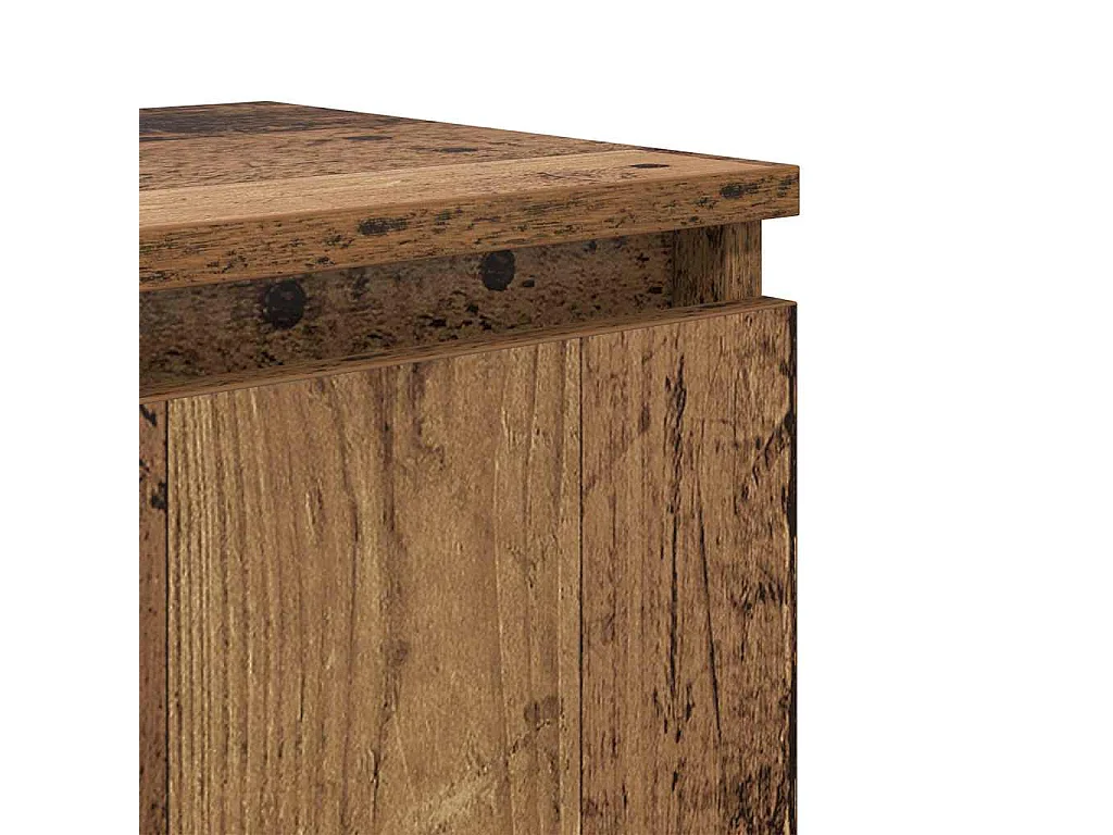 Comodino in legno antico Legno antico Legno massello, metallo