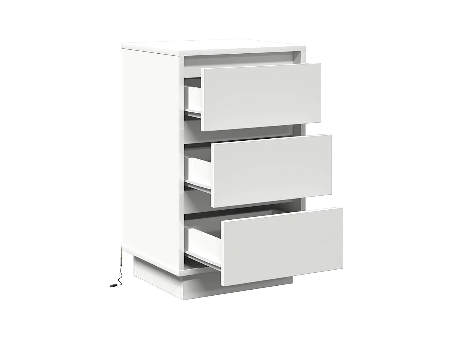 Meuble de chevet avec éclairage LED blanc 39x34,5x65 cm en bois d'ingénierie