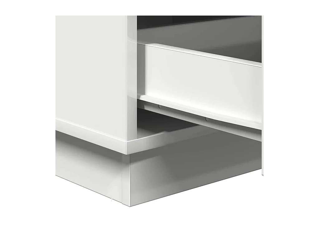 Nachtkastje met witte LED-verlichting 39x34,5x65 cm in bewerkt hout