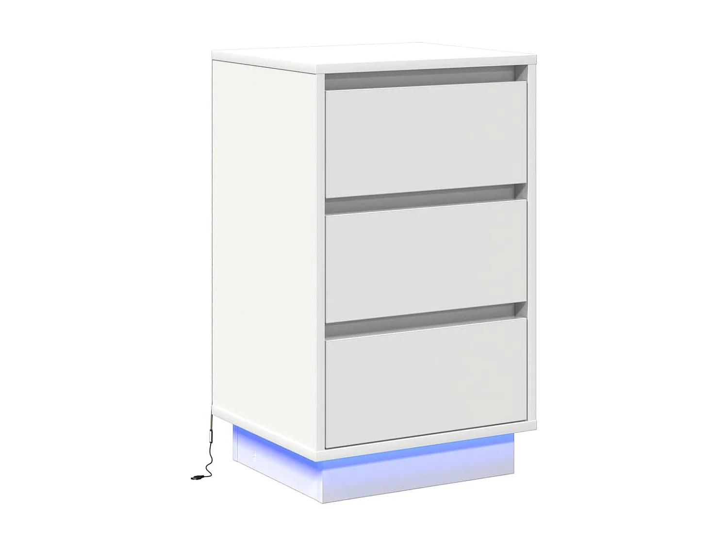 Comodino con illuminazione LED bianca 39x34,5x65 cm in legno ingegnerizzato