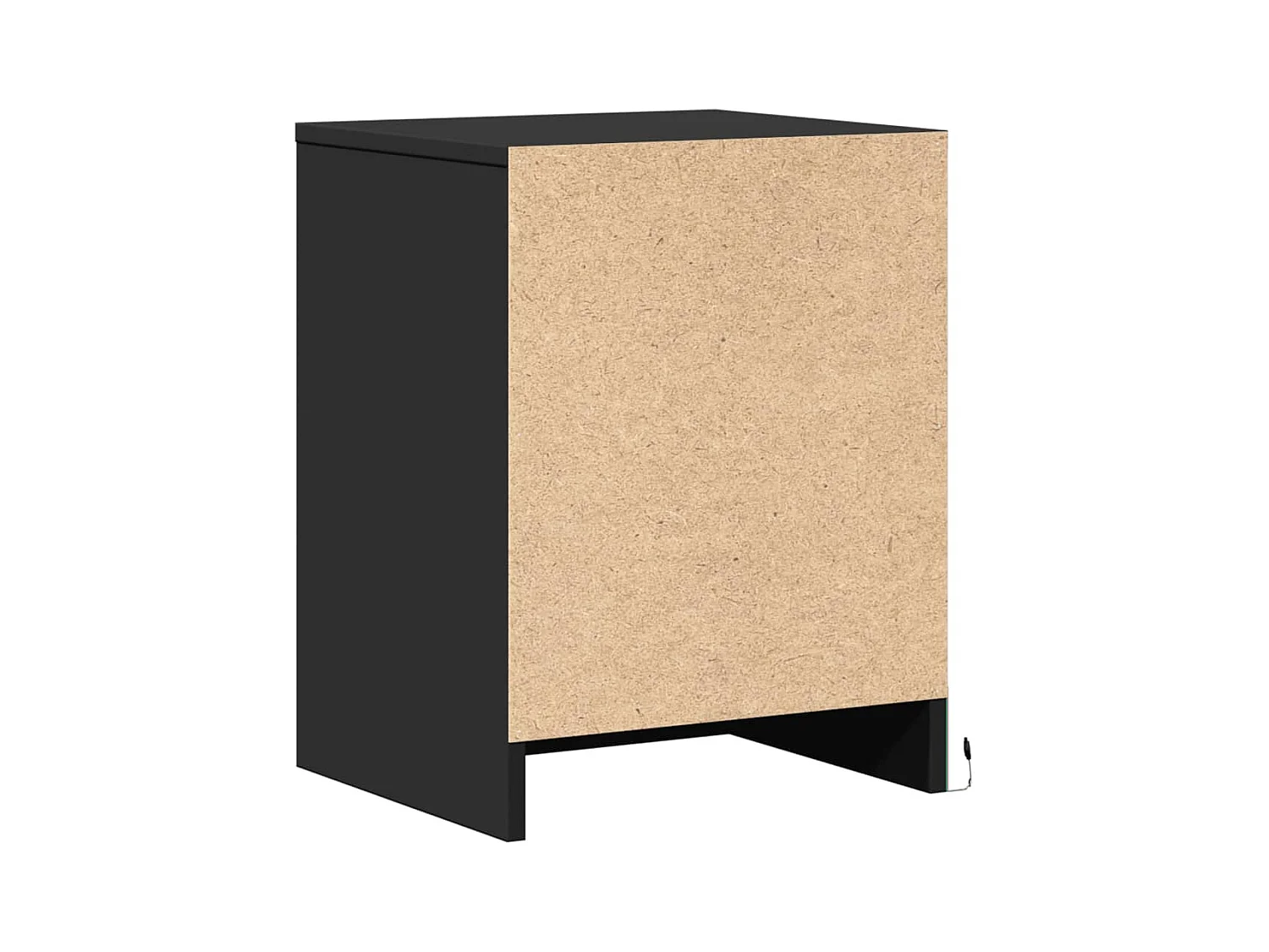 Nachtkastjes en LED-verlichting 2 stuks Zwart bewerkt hout