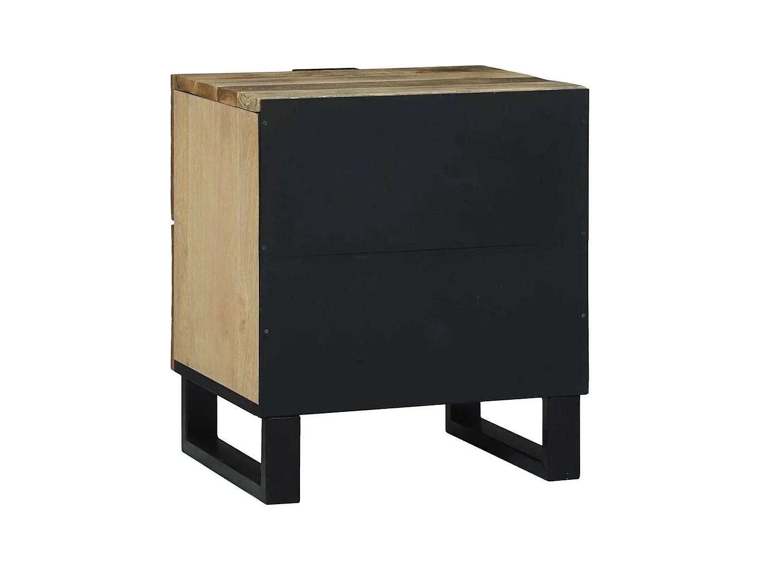 Cabinet de chevet 40x33.5x46 cm en bois de manguier massif et en bois reconstitué