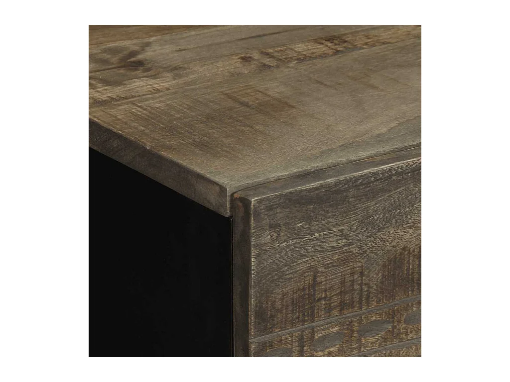 Tables chevet 2 pcs gris clair 40x33x46 cm bois manguier solide