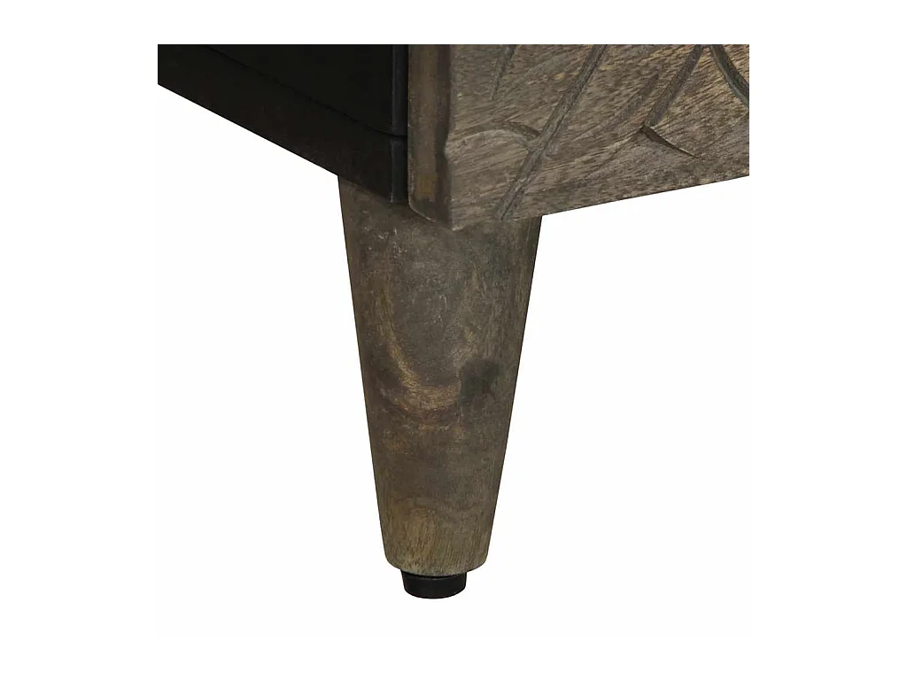Tables chevet 2 pcs gris clair 40x33x46 cm bois manguier solide