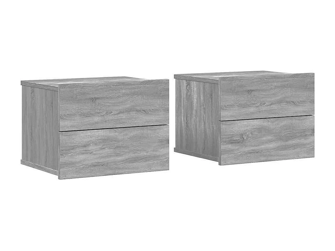Mesitas de noche 2 piezas Sonoma gris 40x30x30cm Madera de ingeniería