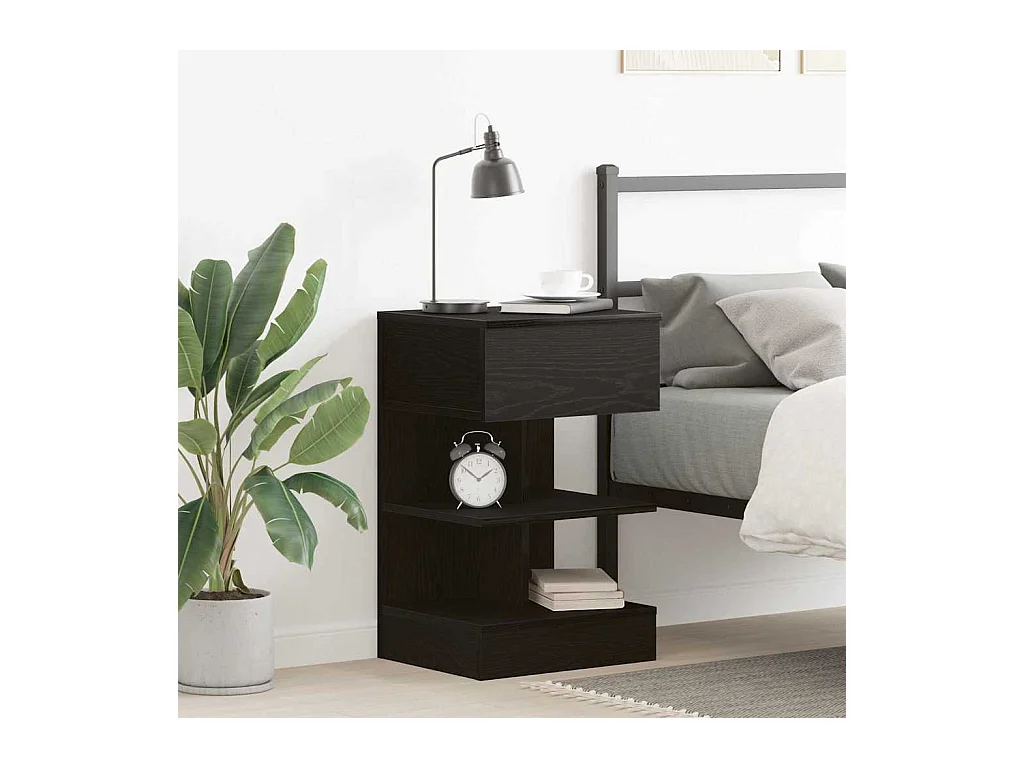 Table de chevet Chêne noir 40x35x65 cm Bois d'ingénierie