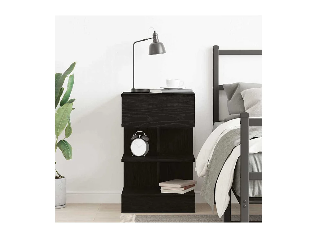 Table de chevet Chêne noir 40x35x65 cm Bois d'ingénierie
