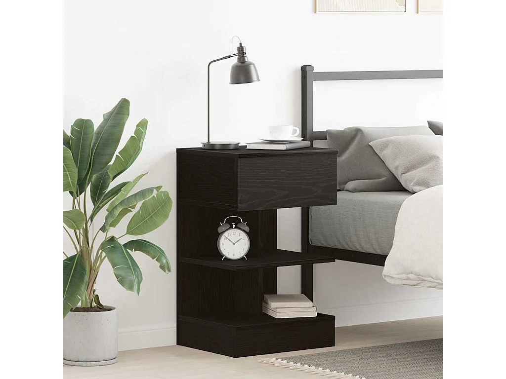 Table de chevet Chêne noir 40x35x65 cm Bois d'ingénierie