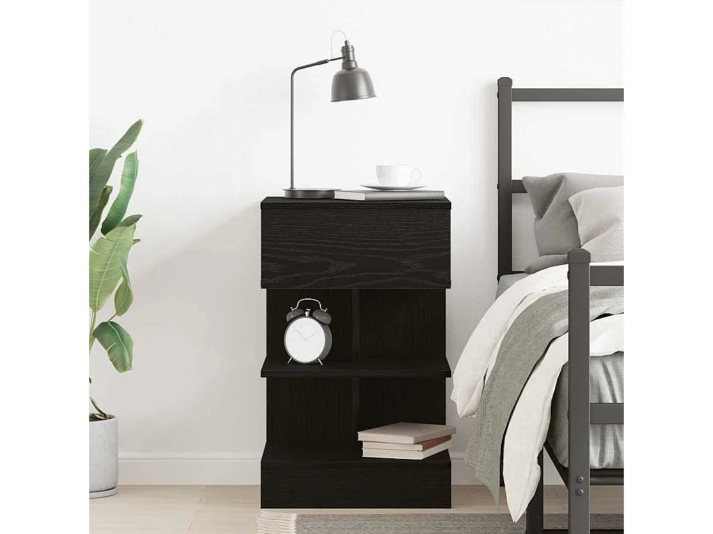 Table de chevet Chêne noir 40x35x65 cm Bois d'ingénierie
