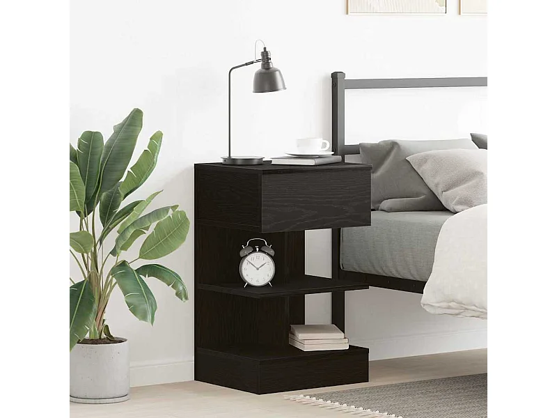 Table de chevet Chêne noir 40x35x65 cm Bois d'ingénierie