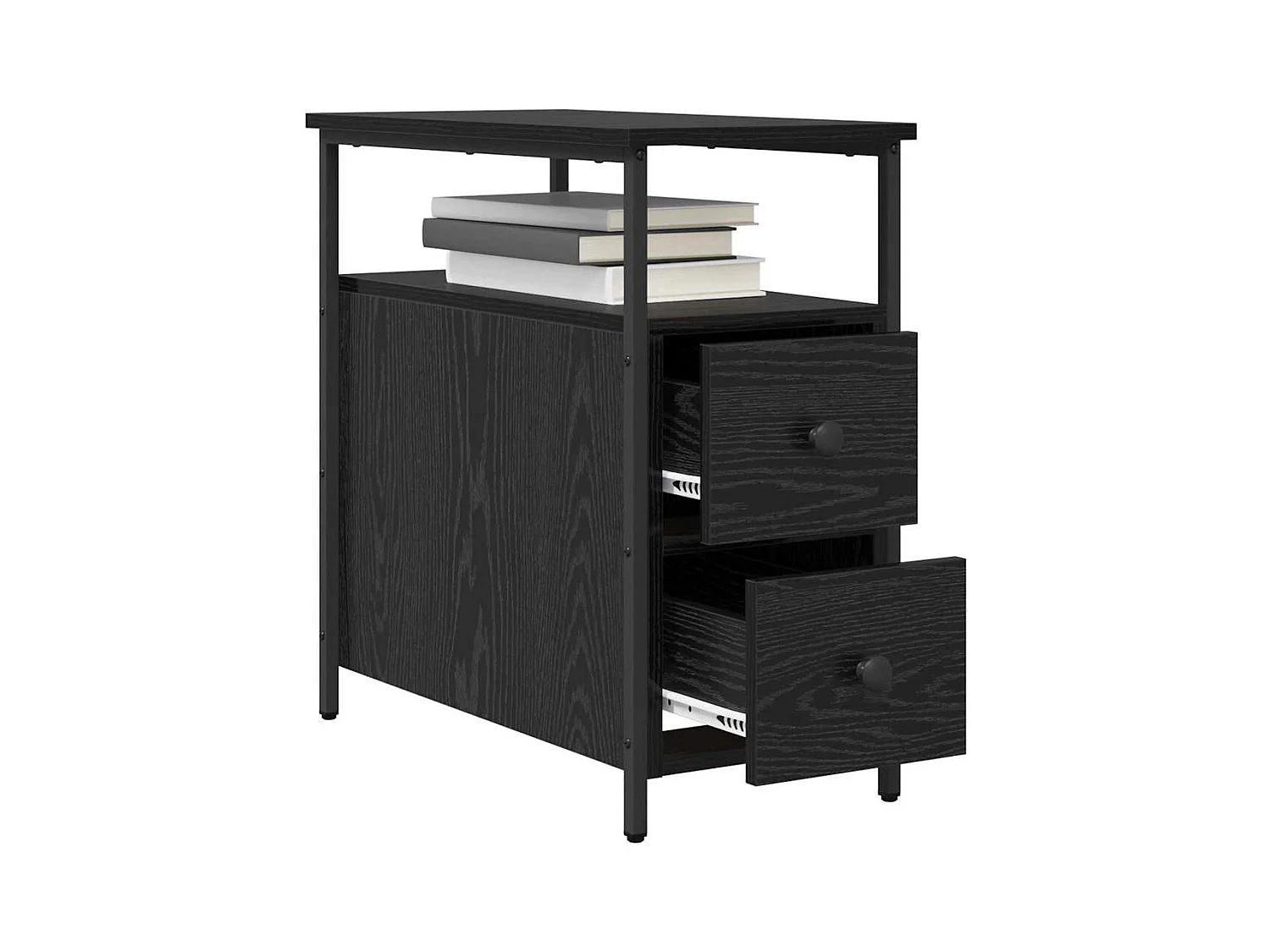 Cabinet de chevet avec tiroir Chêne noir 30 x 60 x 60 cm