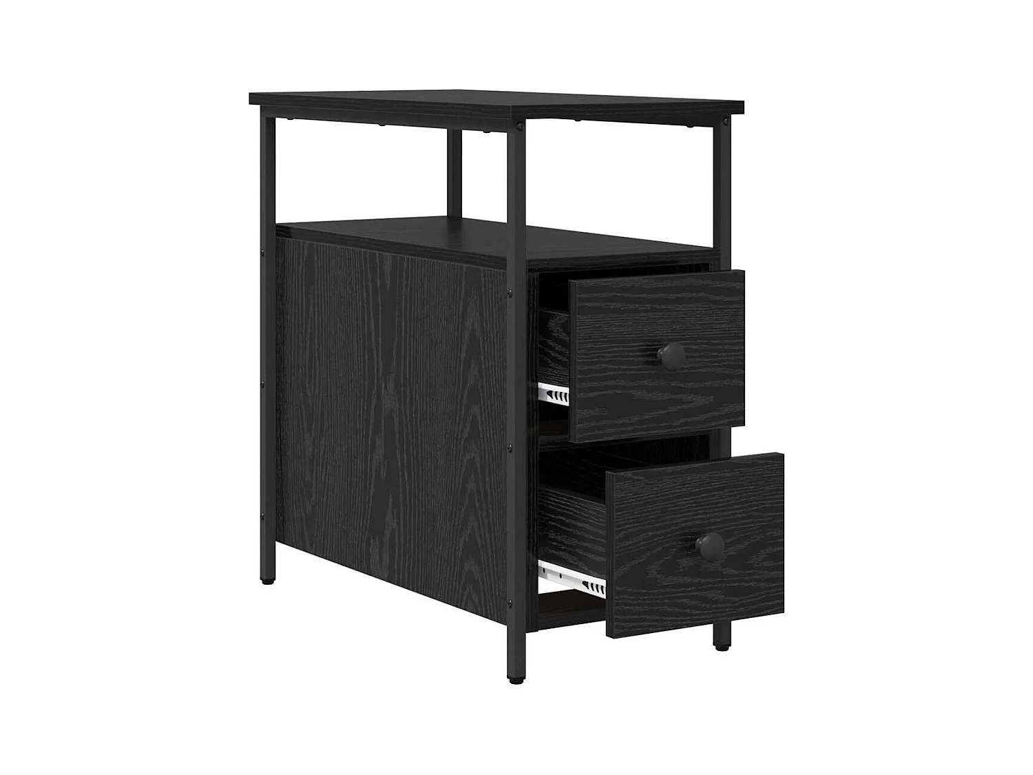 Cabinet de chevet avec tiroir Chêne noir 30 x 60 x 60 cm