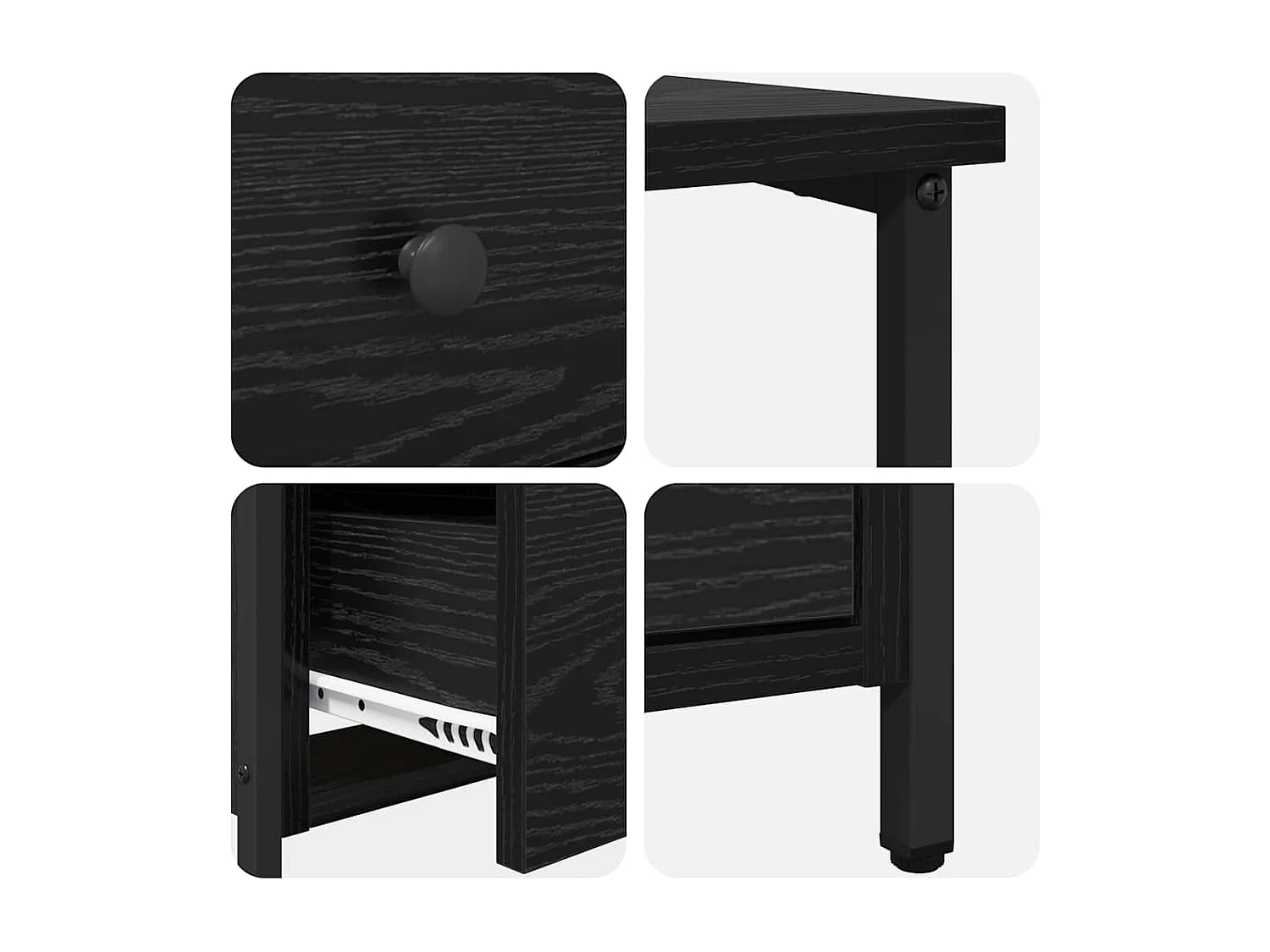 Cabinet de chevet avec tiroir Chêne noir 30 x 60 x 60 cm