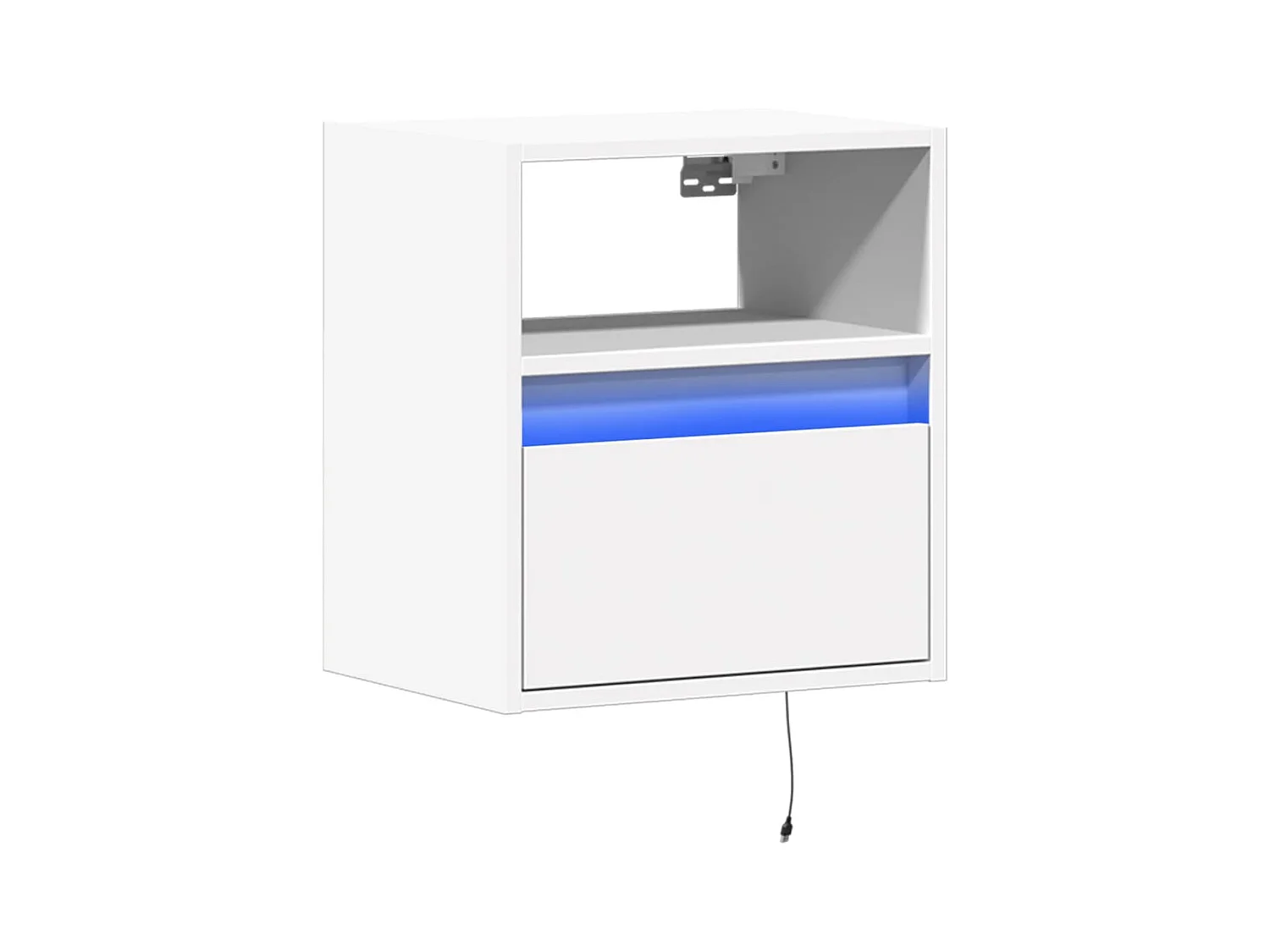 Wandnachtkastje met witte ledverlichting