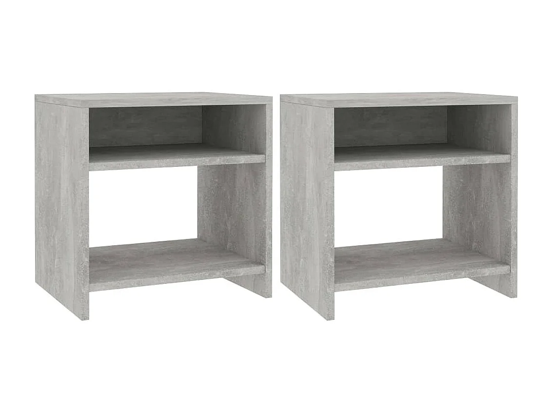 Tables de chevet 2 pcs Gris béton 40x30x40 cm Bois d'ingénierie