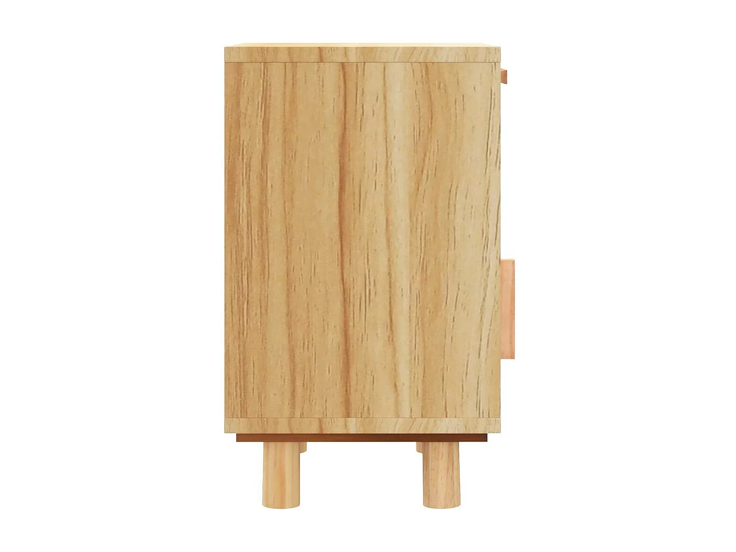 Comodini 2 pezzi Marrone Legno massello di pino e rattan naturale