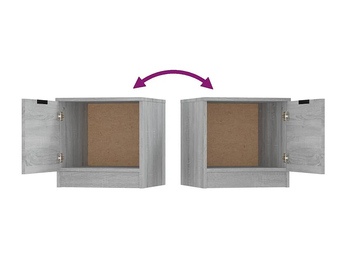 Comodini 2 pz Sonoma grigio 40x39x40 cm