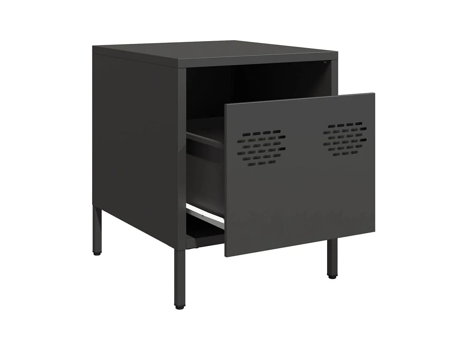 Tables de chevet 2 pcs noir 35x39x43,5 cm acier