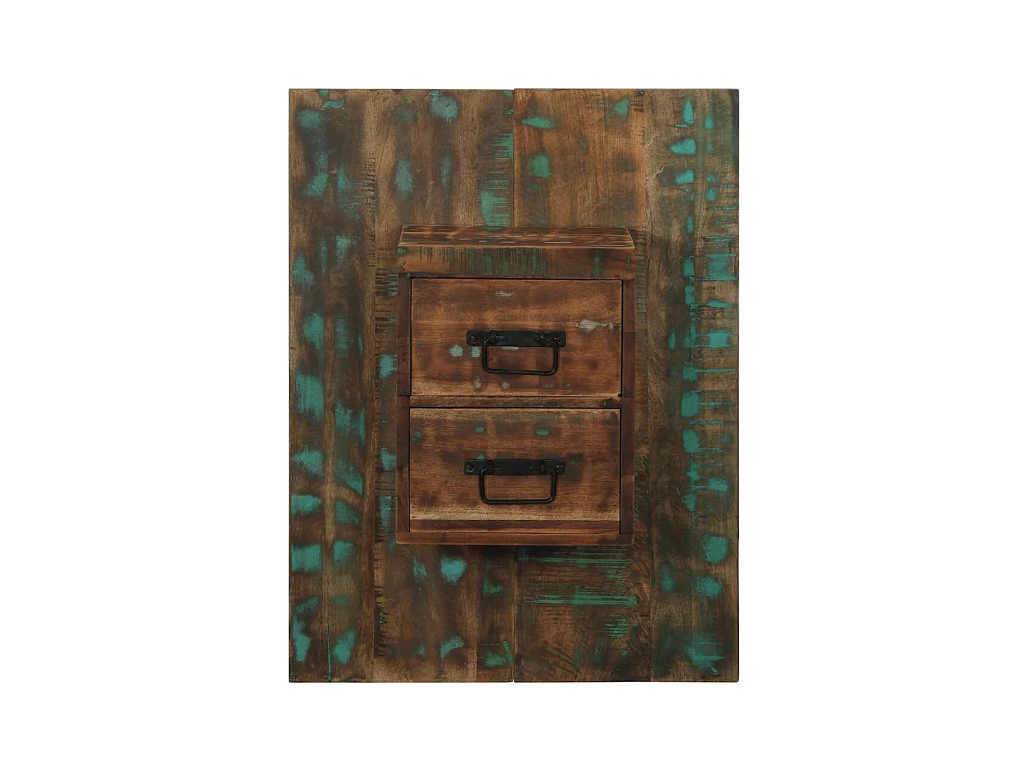 Veelkleurig nachtkastje 60x32x80 cm gerecycled hout