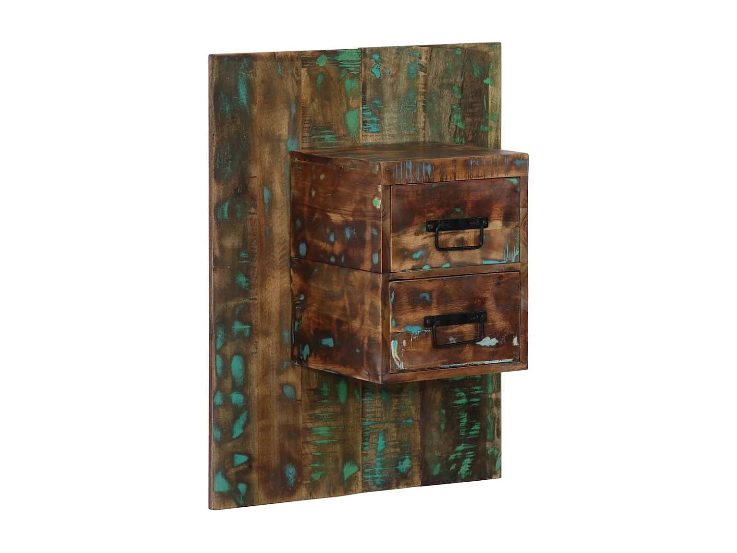 Mehrfarbiger Nachttisch 60x32x80 cm Altholz