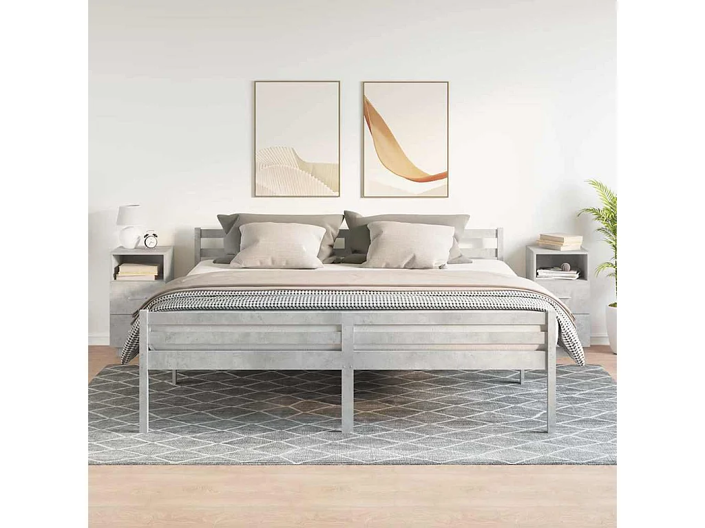 Nachtkastjes 2 stuks met 2 lades betongrijs 36x36x68 cm