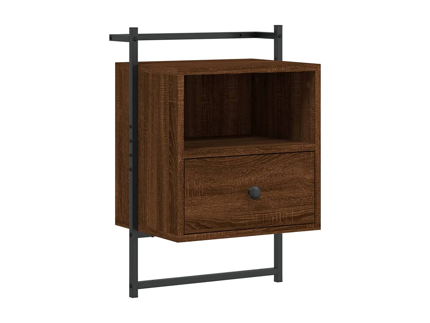 Table de chevet murale chêne brun 40x30x61 cm bois d'ingénierie