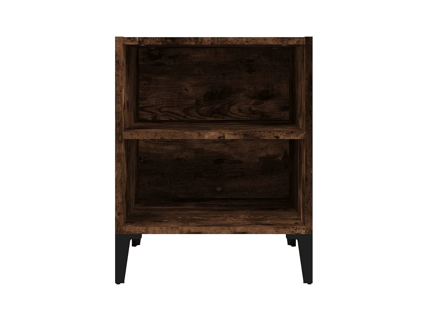 Table de chevet avec pieds en métal Chêne fumé 40x30x50 cm