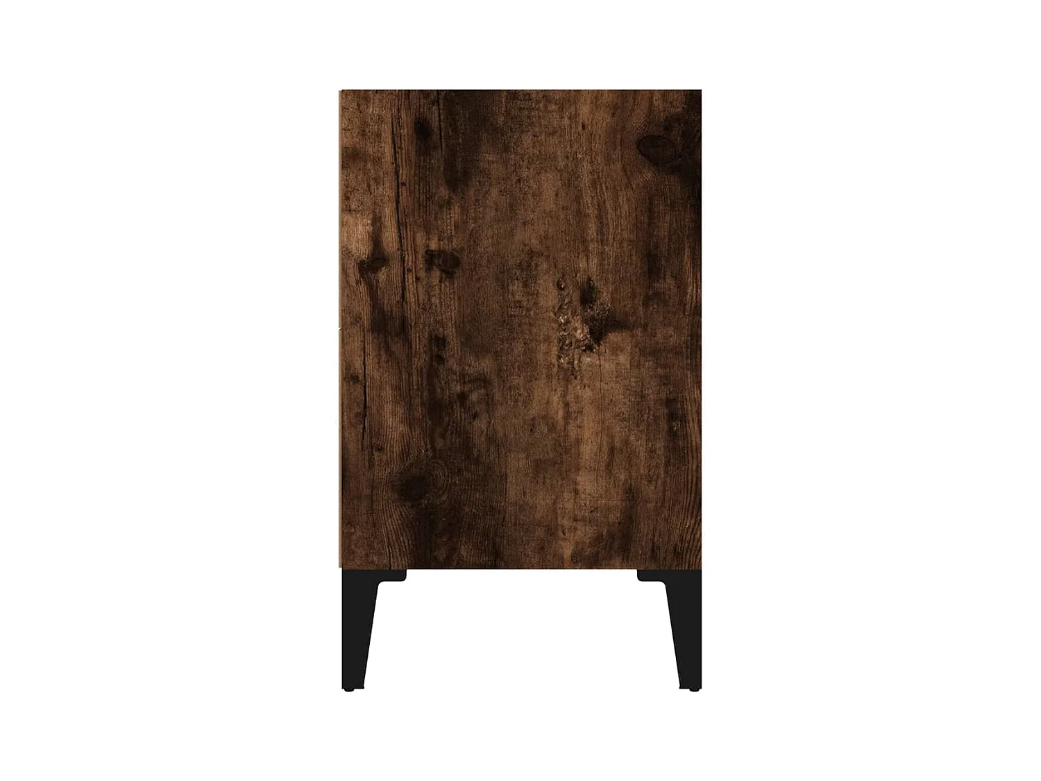 Table de chevet avec pieds en métal Chêne fumé 40x30x50 cm