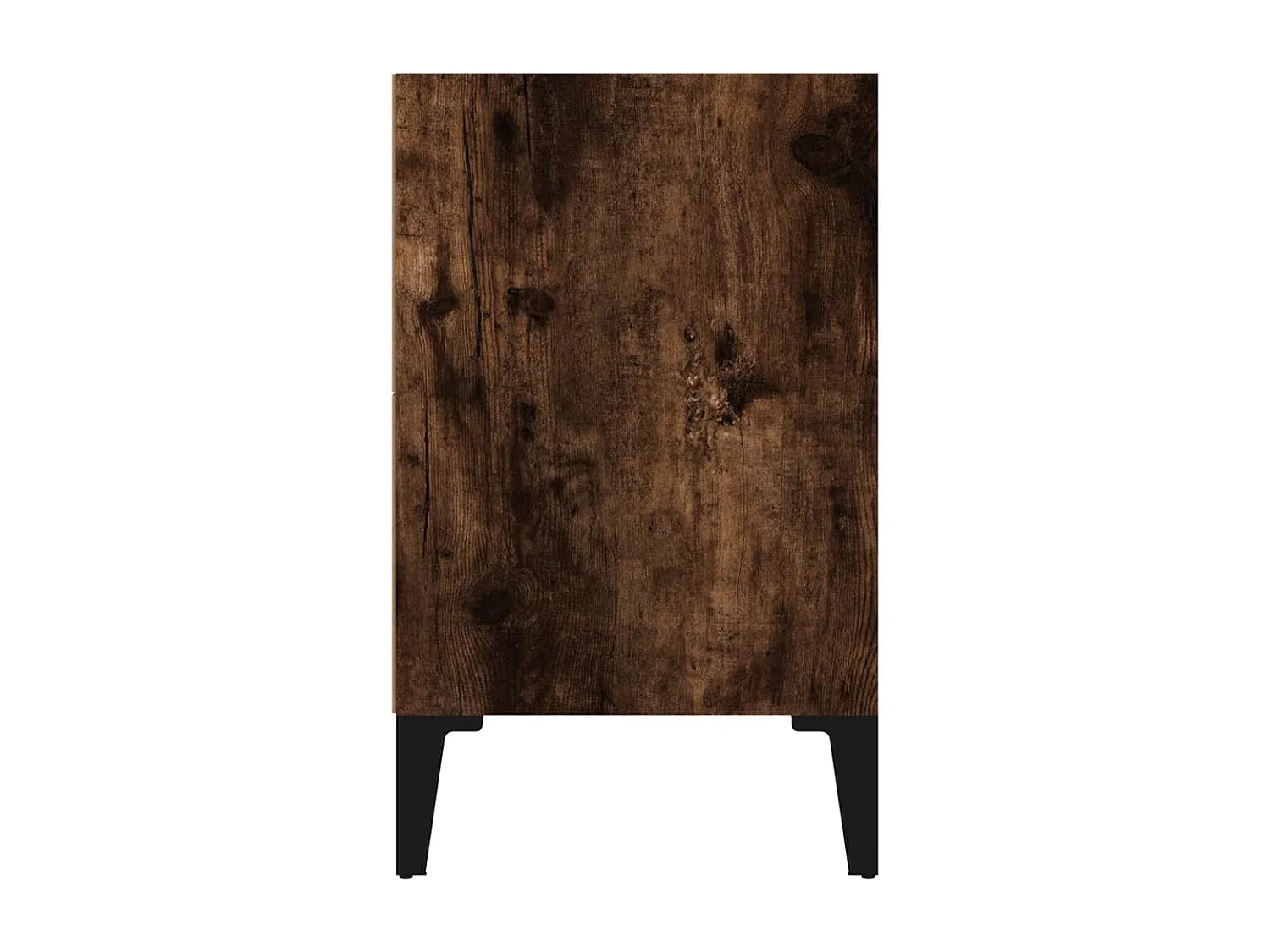 Mesita de noche con patas de metal Roble ahumado 40x30x50 cm