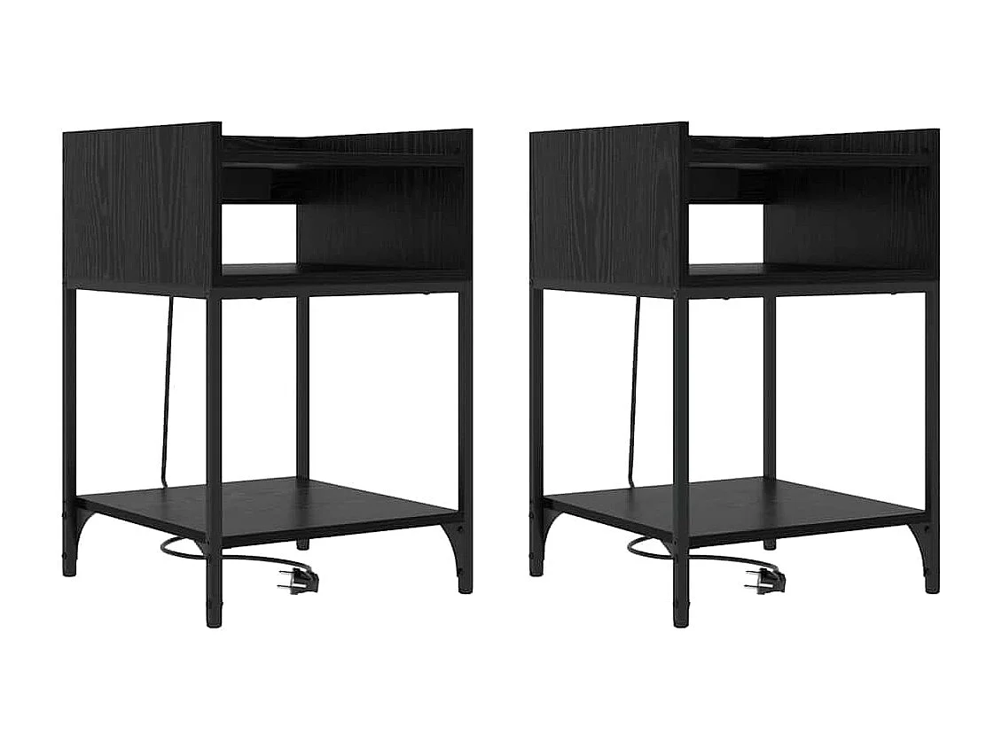 Armoires de chevet 2 pcs Chêne noir 40 x 40 x 61 cm