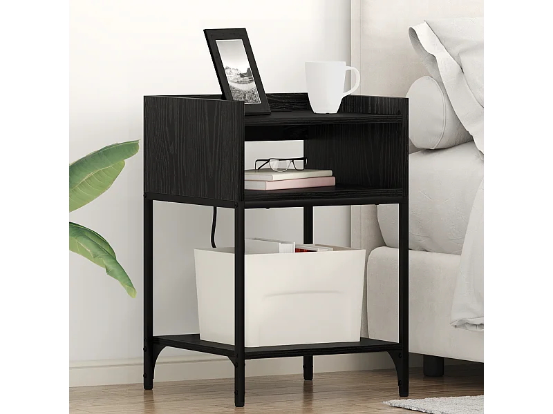 Armoires de chevet 2 pcs Chêne noir 40 x 40 x 61 cm