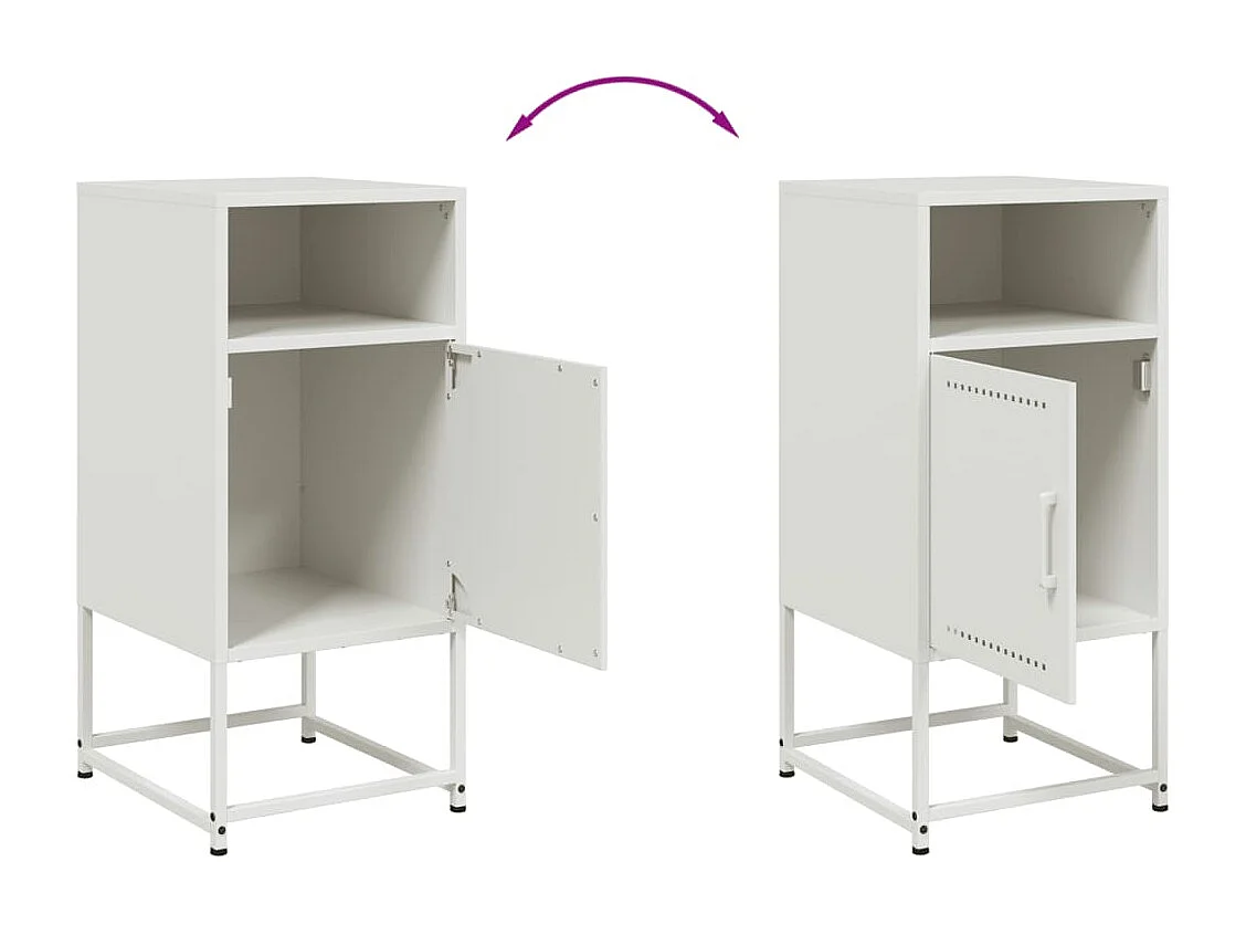 Tables de chevet 2 pcs blanc 36x39x78 cm acier