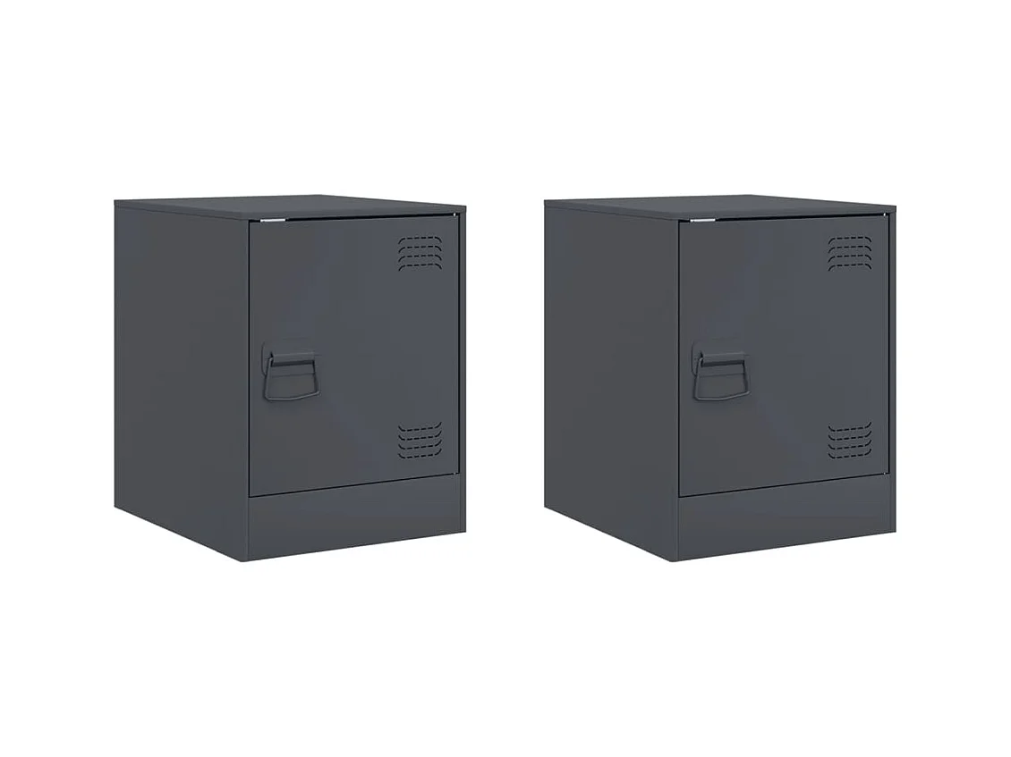 Tables de chevet 2 pcs anthracite 34,5x39x44 cm acier