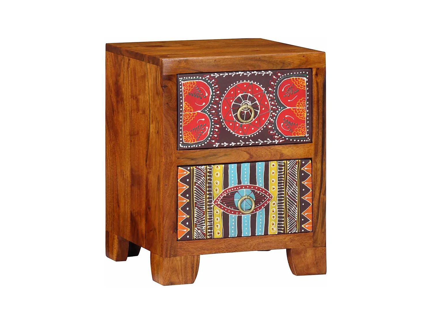 Table de chevet 35x35x45 cm bois d'acacia massif