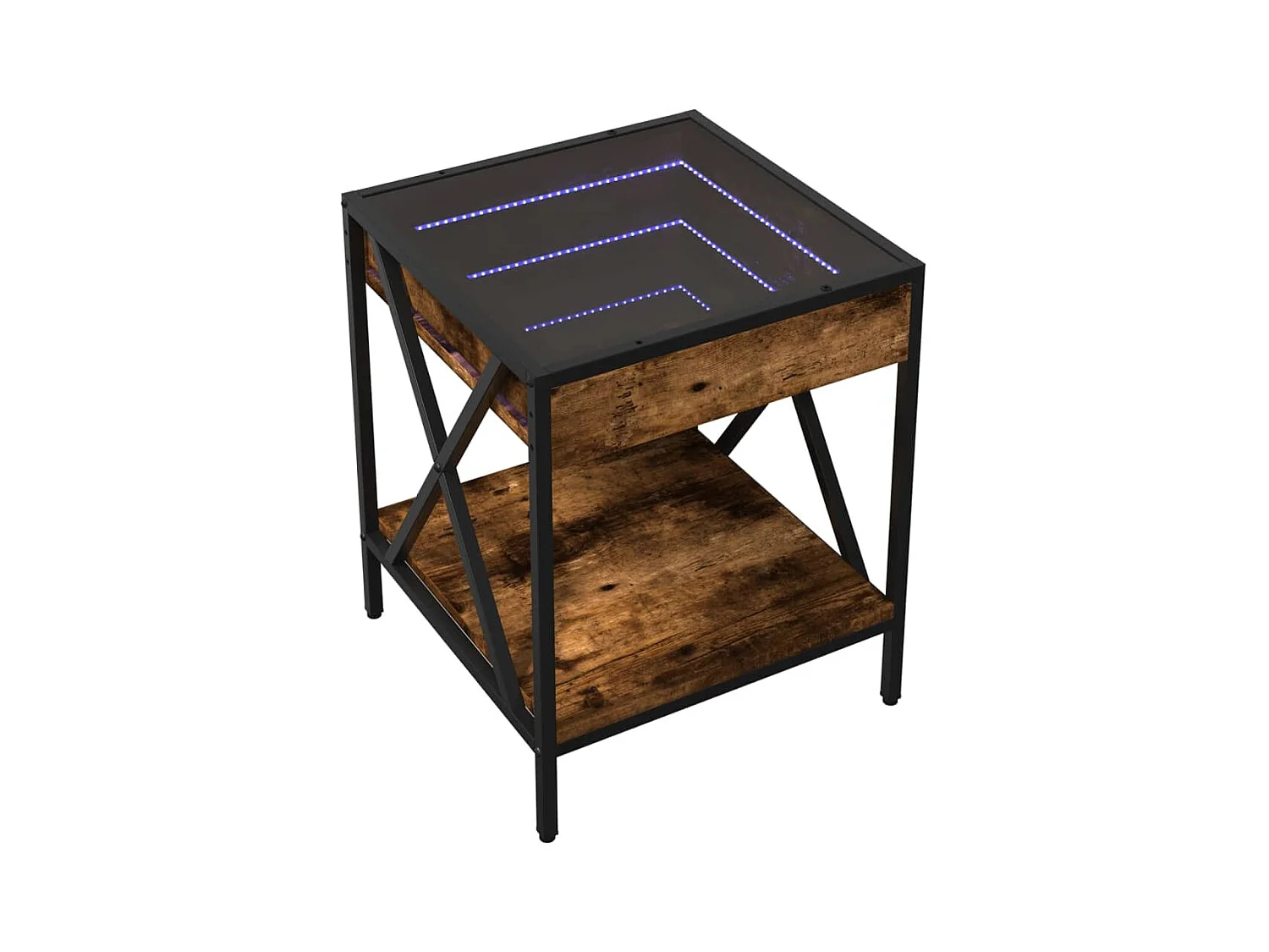 Nachttisch mit Infinity LED Räuchereiche 40x40x49 cm