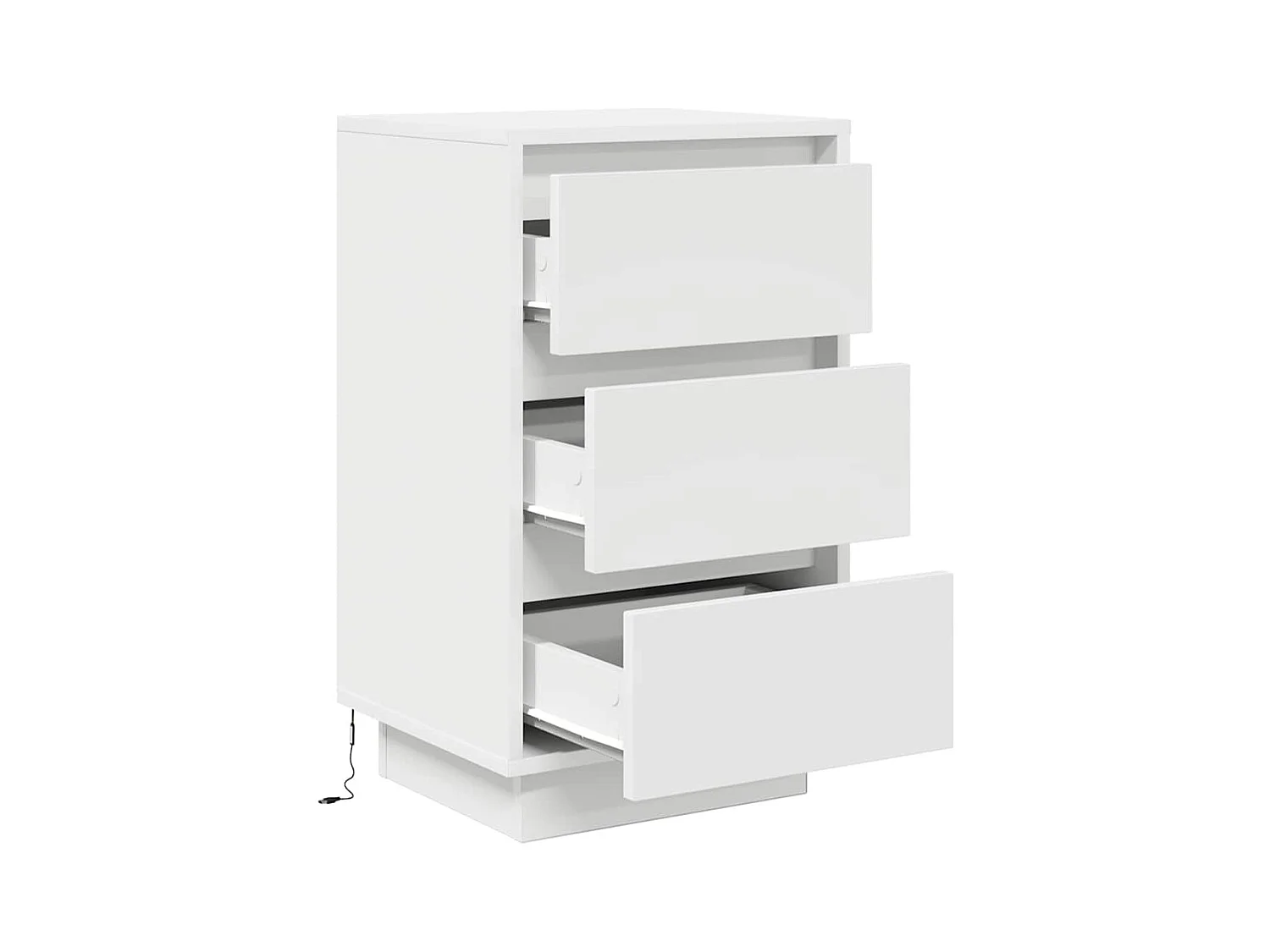 Table de chevet avec lumières LED blanc 38x34x65 cm