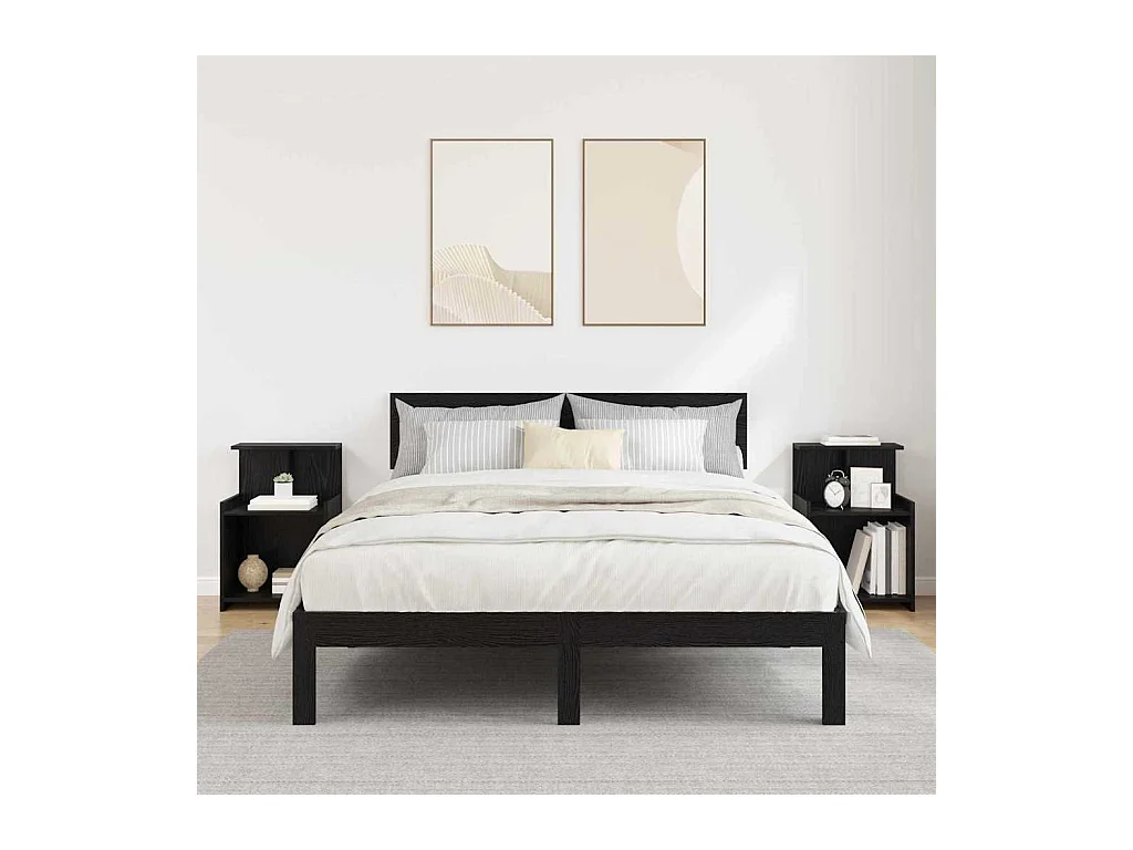 Tables de chevet 2 pcs Chêne noir 40x35x60 cm Bois d'ingénierie