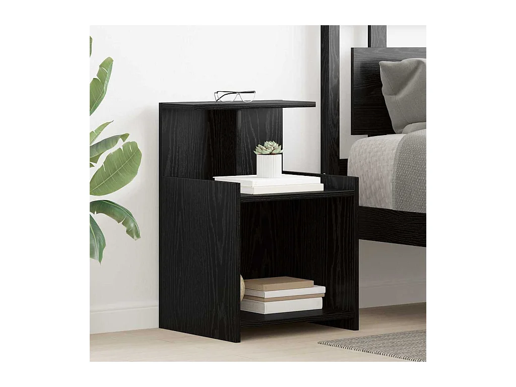 Tables de chevet 2 pcs Chêne noir 40x35x60 cm Bois d'ingénierie