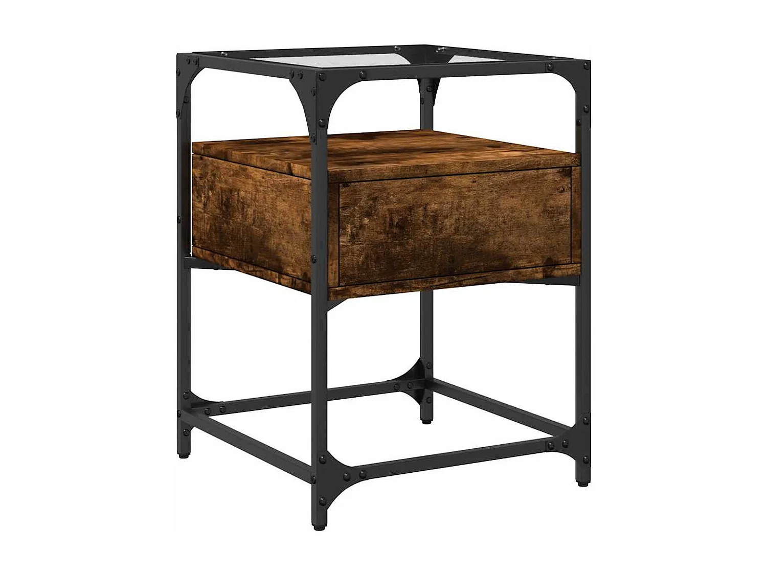 Tables de chevet 2 pcs chêne fumé 40x40x55 cm bois d'ingénierie