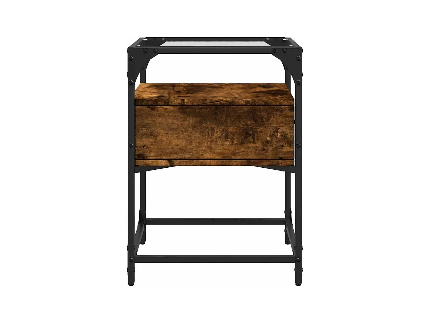 Nachtkastjes 2 stuks gerookt eiken 40x40x55 cm bewerkt hout